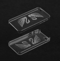 Прозрачный чехол накладка со стразами для iPhone 5/5S (Лебеди)